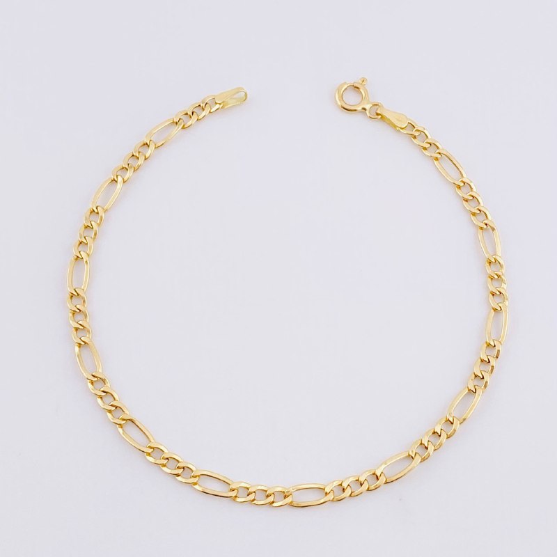 Pulso Figaro 1.55g / 8 1/4 in / 3.4mm Oro Amarillo 18K