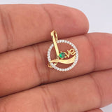 Dije Love 1.25gr / 3/4 in / Dos Oros Amarillo Blanco 18K &