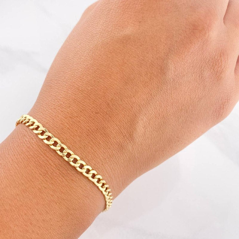Cuban Links Bracelet 2.7g / 7 3/4 in / 4.25mm Yellow Gold 18K