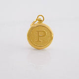Pendant Circle Letter P 0.45g / 3/4 in Yellow Gold 18K