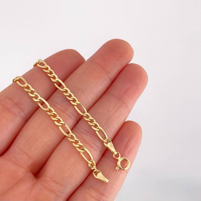 Pulso Fígaro 2.25g / 7 1/2 in / 4.5mm Oro Amarillo 18K