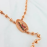 Rosary Virgin of Guadalupe 13.55 g / 15 1/4 in / 4 mm 18K Rose Gold