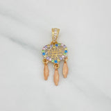 Dije Corazon Atrapasueños 1.5 g / 1 in Dos Oros Amarillo Rosa 18K