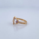 Hamsa Hand Heart Ring 2.4gr / Size 7 1/4 / 18K Gold &