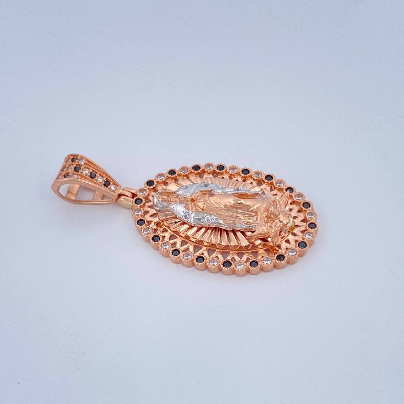 Dije Virgen Guadalupe 7.3gr / 4.2cm / Dos Oros Blanco Rosa 18K $