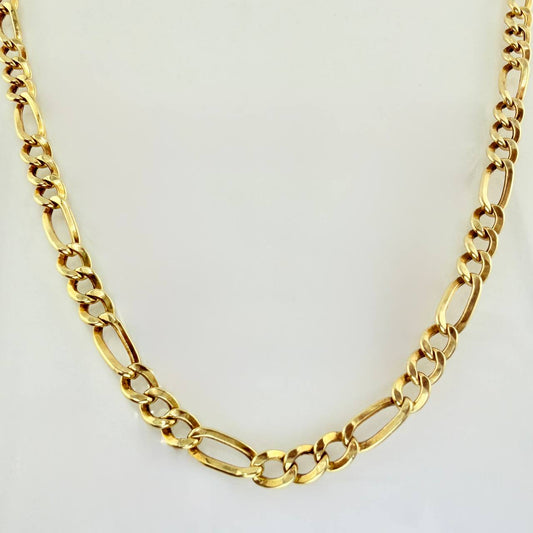 Cadena Figaro 17.45gr / 25 1/2 in / 5.6mm Oro Amarillo +1 18K ©