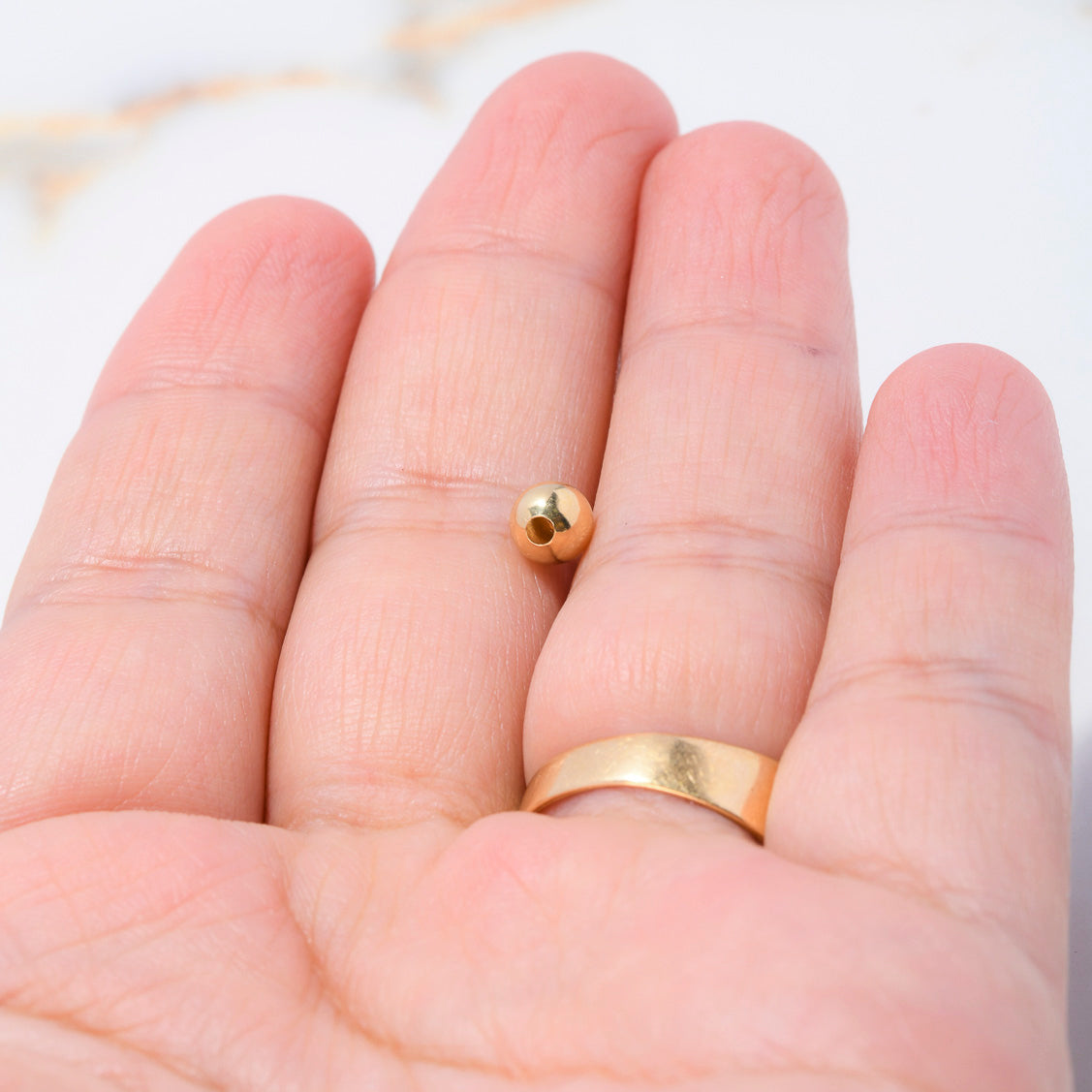 Bead Polished 5mm / 0.14gr Yellow Gold &