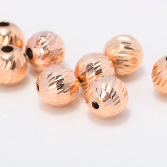 Bead Diamond Cut 0.25gr / 7mm Rose Gold &