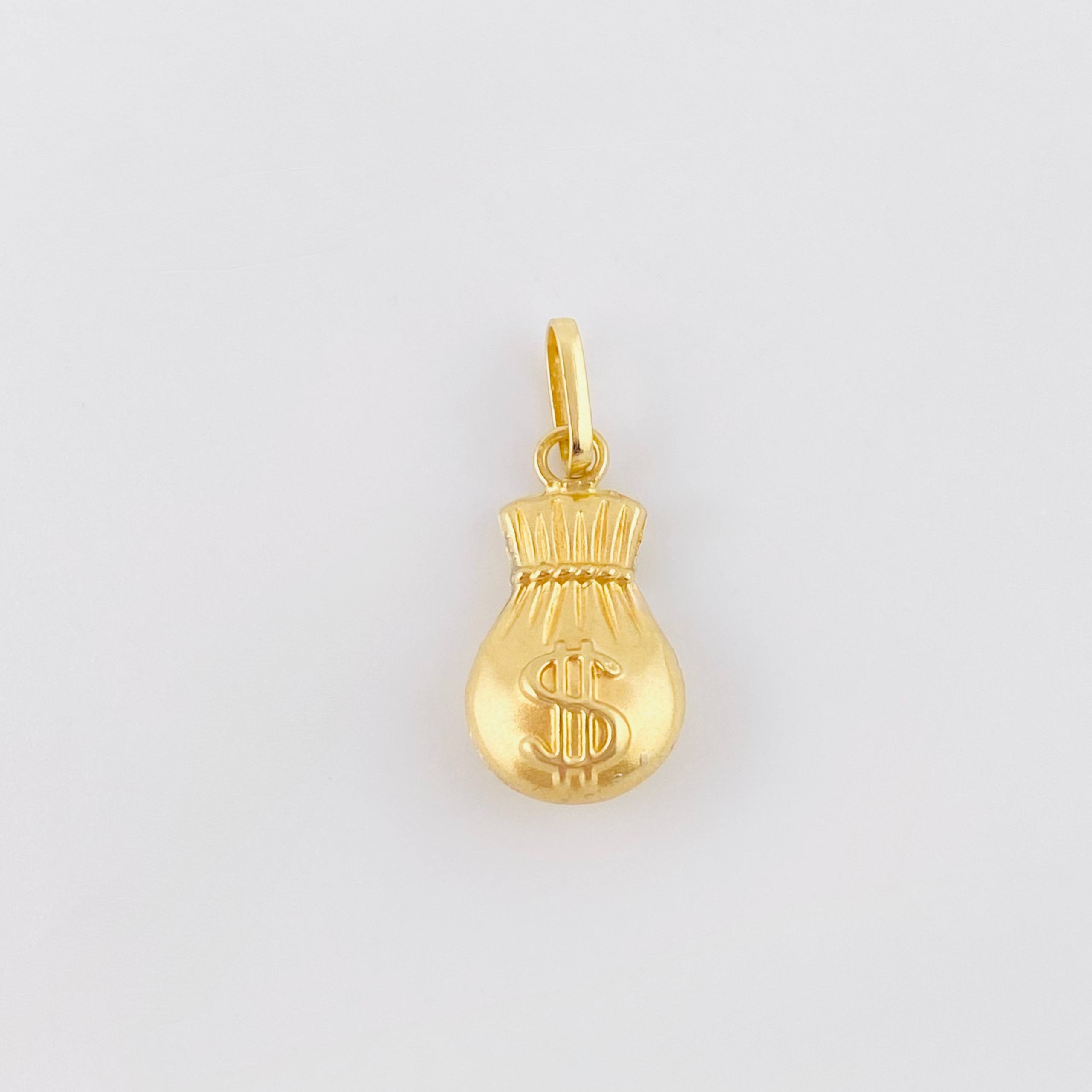 Dije Bolsa De Dinero 0.55 g / 3/4 in Oro Amarillo 18K