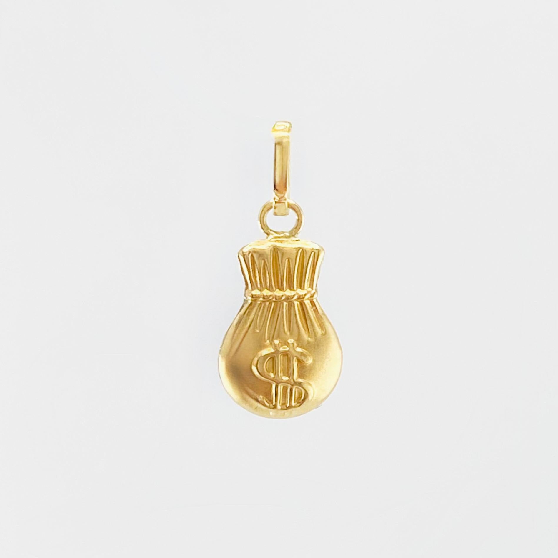 Pendant Money Bag 0.5 g / 3/4 in 18K Yellow Gold