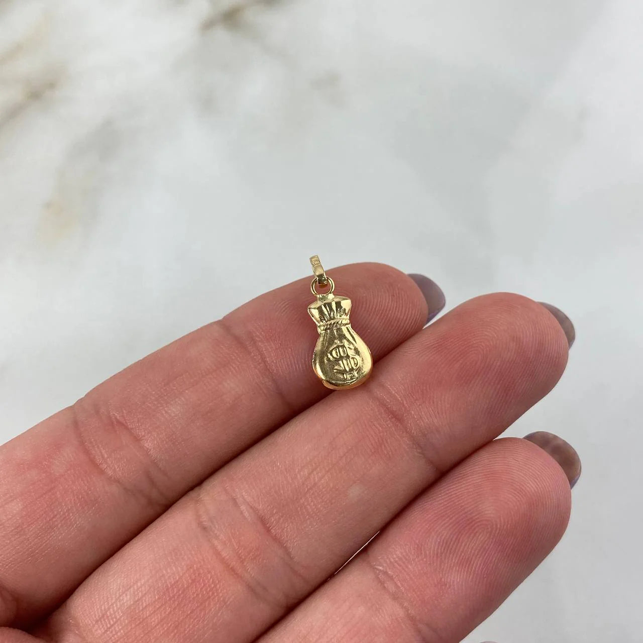 Dije Bolsa De Dinero 0.35 g / 3/4 in Oro Amarillo 18K