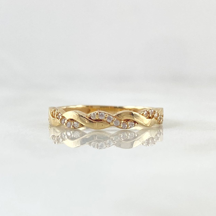 Anillo Carril Entrelazado 1.85gr / T8 / Oro Amarillo 18K