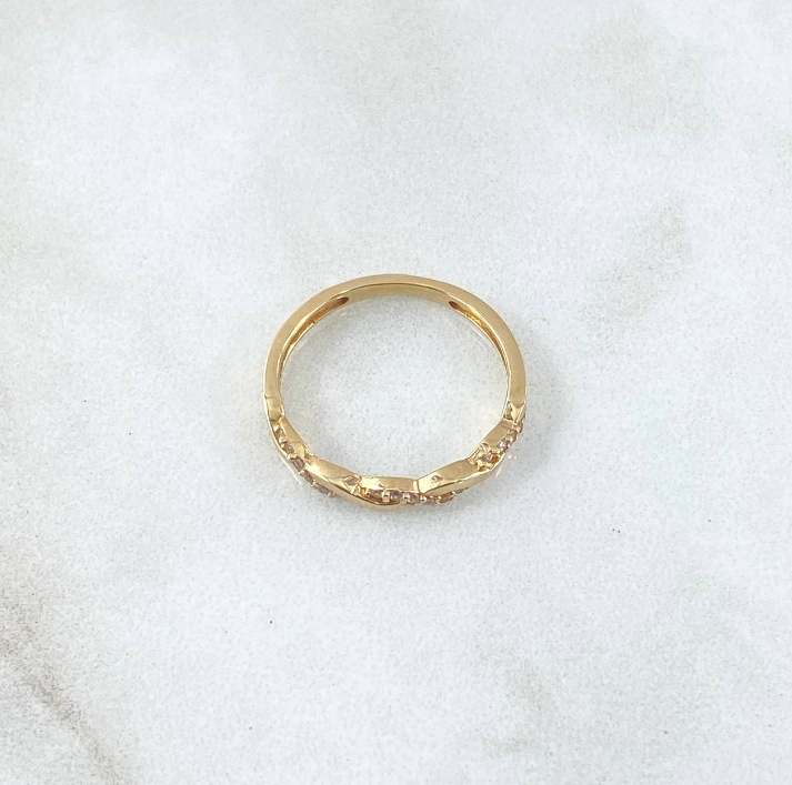 Anillo Carril Entrelazado 1.85gr / T8 / Oro Amarillo 18K