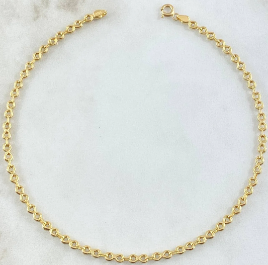 Tobillera Infinito 3gr / 9 1/2 in / Oro Amarillo 18K *