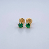 Stud Earrings Bezel Five Claws 0.85gr / 18K Gold