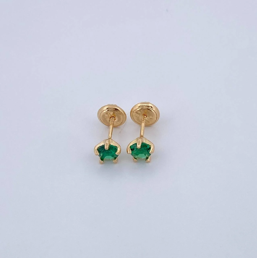 Topos Bisel Cinco Garras 0.9gr / Oro Amarillo 18K