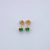 Stud Earrings Bezel Five Claws 0.85gr / 18K Gold