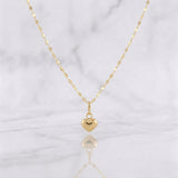 Mirror Flower Chain Set + Heart Pendant / 1.1g / 18 in 18K Yellow Gold