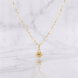 Mirror Flower Chain Set + Heart Pendant / 1.1g / 18 in 18K Yellow Gold