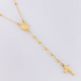 Rosario Virgen Milagrosa Cruz Cristo 3.95g / 22 in / 2.25mm Oro Amarillo 18K
