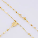 Rosario Virgen Milagrosa Cruz Cristo 4g / 22 in / 2.25mm Oro Amarillo 18K