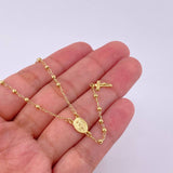 Rosario Virgen Milagrosa Cruz Cristo 3.95g / 22 in / 2.25mm Oro Amarillo 18K