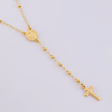 Rosario Virgen Milagrosa Cruz Lisa 3.85g / 22 in / 2.25mm Oro Amarillo 18K