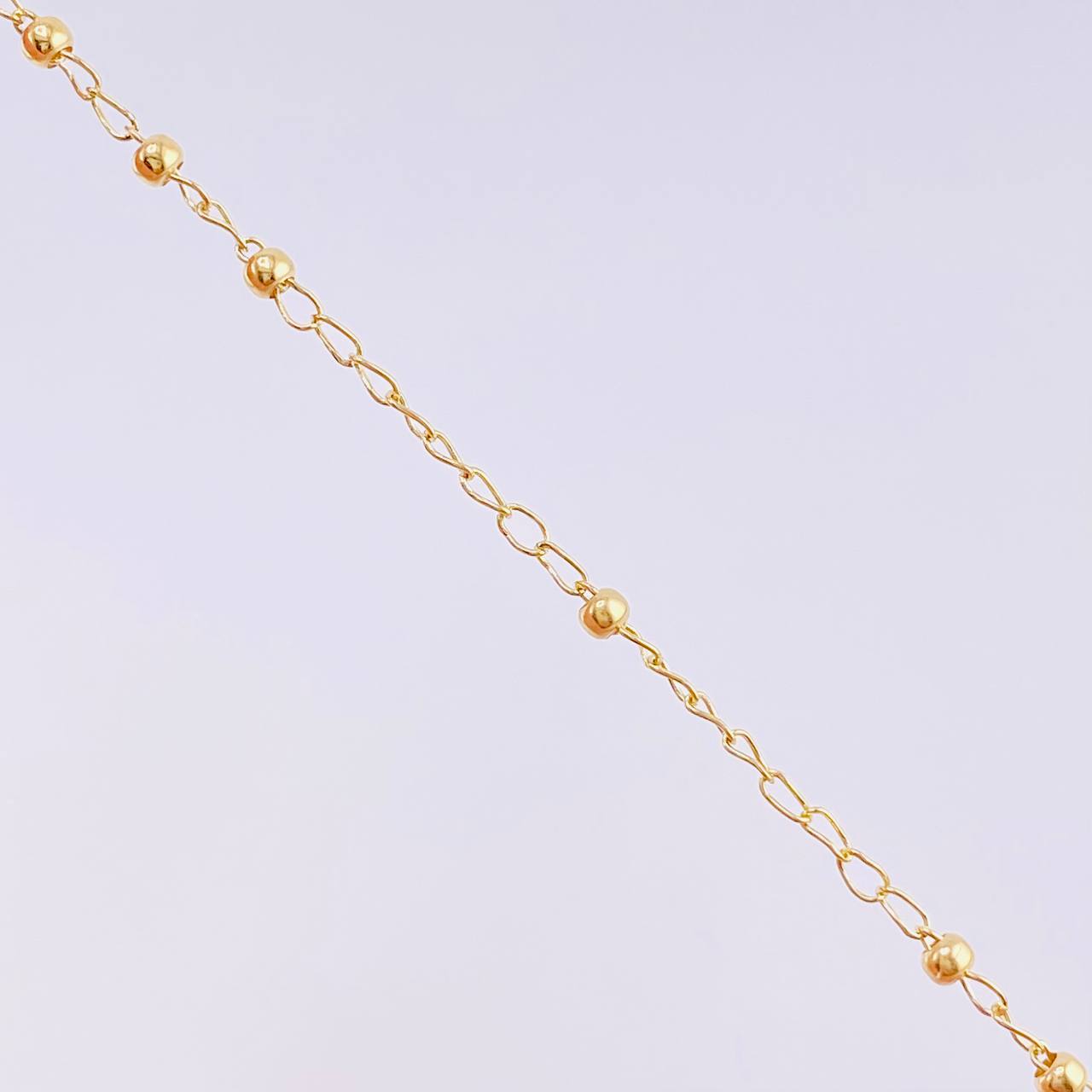 Rosario Virgen Milagrosa Cruz Lisa 3.85g / 22 in / 2.25mm Oro Amarillo 18K