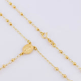 Rosario Virgen Milagrosa Cruz Lisa 3.85g / 22 in / 2.25mm Oro Amarillo 18K