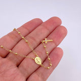 Rosary Miraculous Virgin Cross Mesh 4.05g / 22 in / 2.25mm Yellow Gold 18K