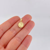Dije Letra O Doble Textura 0.6g / 3/4 in Oro Amarillo 18K