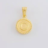 Dije Letra O Doble Textura 0.6g / 3/4 in Oro Amarillo 18K
