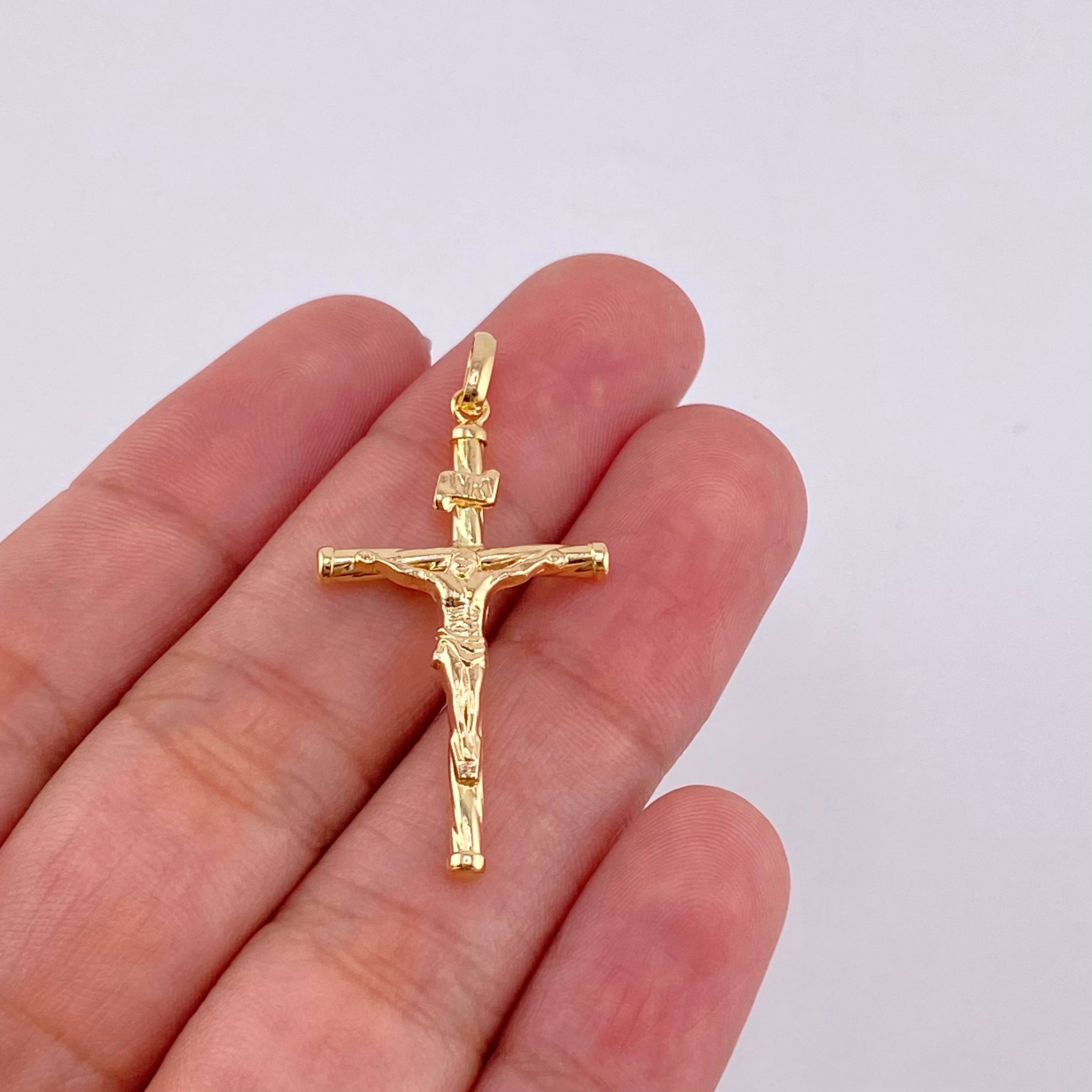 Dije Cruz Entorchada 1.1 g / 1 1/2 in Oro Amarillo 18K
