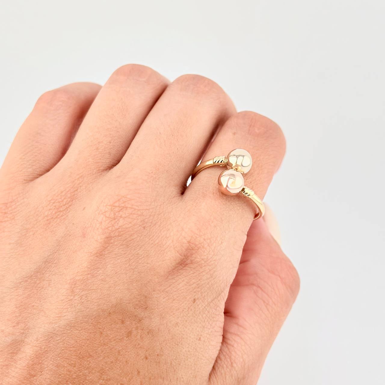 Anillo Tu Y Yo 1.7 g / T8 Tres Oros 18K