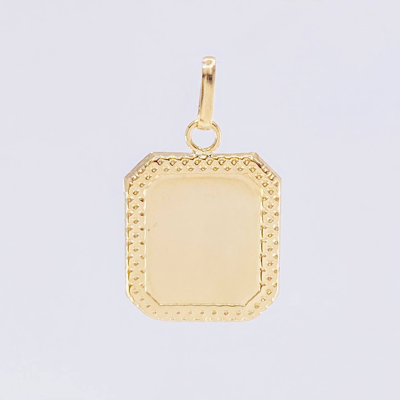 Dije Placa Marco Bordeado 0.65 g / 1 in Oro Amarillo 18K