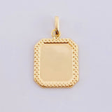 Pendant Plaque with Framed Border 0.7 g / 1 in 18K Yellow Gold