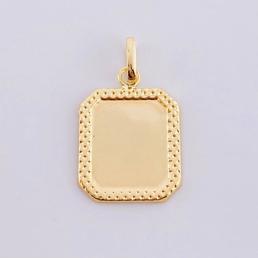 Pendant Plaque Framed Border 0.75 g / 1 in 18K Yellow Gold