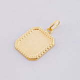 Dije Placa Marco Bordeado 0.7 g / 1 in Oro Amarillo 18K