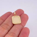 Pendant Plaque Framed Border 0.7 g / 1 in 18K Yellow Gold