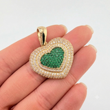 Dije Halo Corazón Tupido 9.75g / 1 1/2 in Oro Amarillo 18K