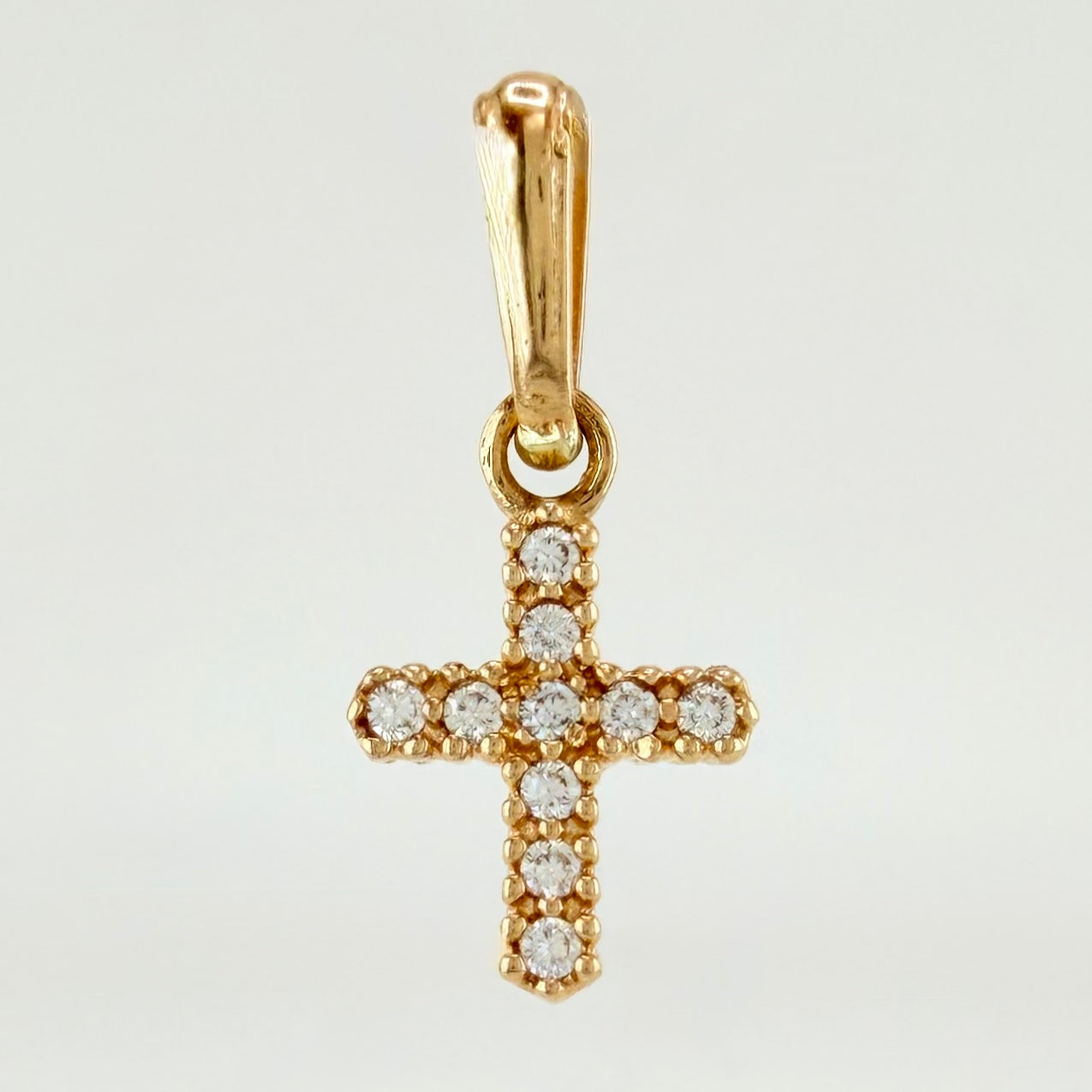 Dije Cruz Doble Faz 0.95gr / 3/4 in / Oro Amarillo 18K *