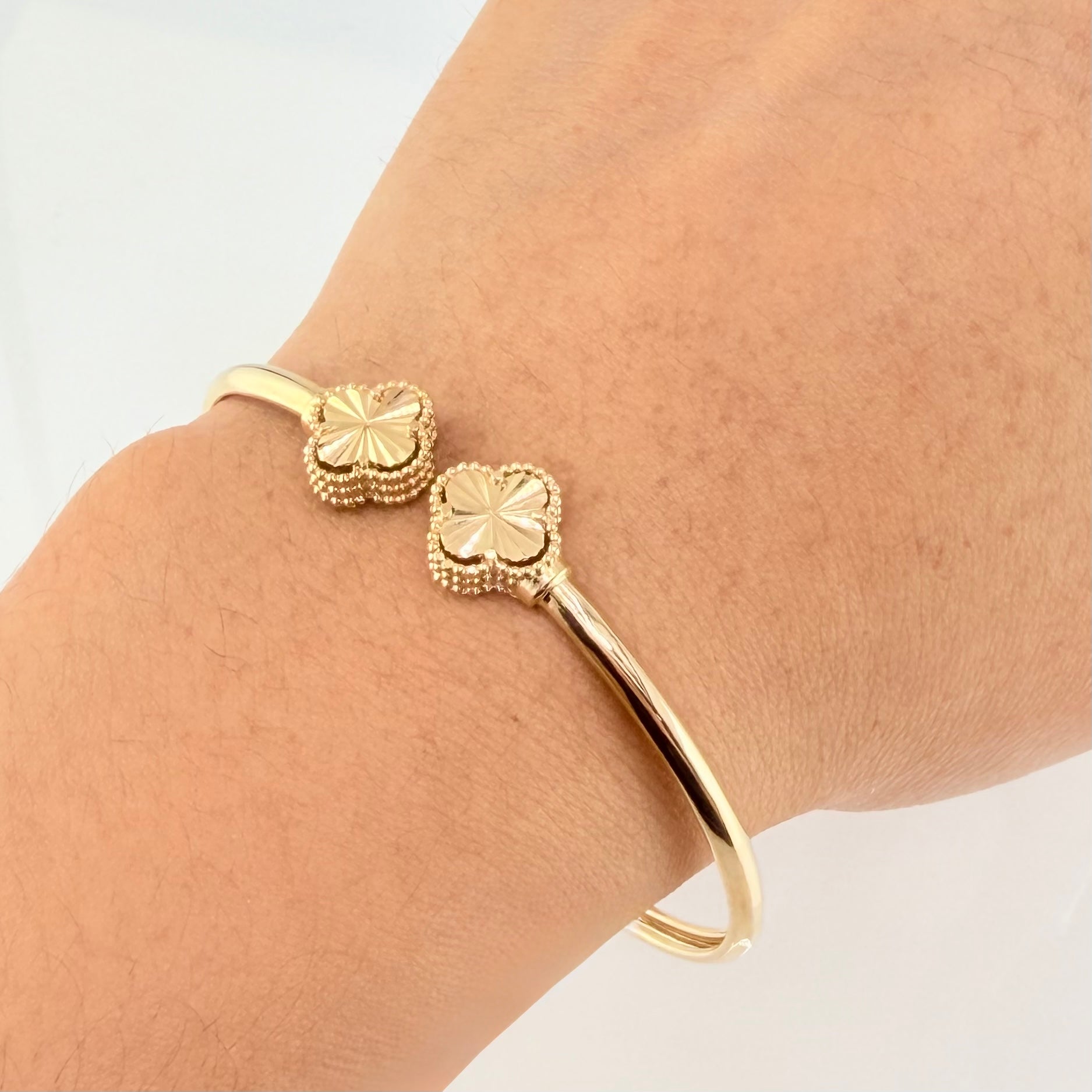 Pulso Aro Trebol 6.4gr / 6 3/4 in / 3mm Oro Amarillo Nac.Esp. 18K *