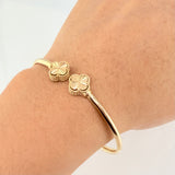 Pulso Aro Trebol 6.4gr / 6 3/4 in / 3mm Oro Amarillo Nac.Esp. 18K *