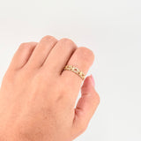 Anillo Cajón Tupido 2.6gr / T8 / Oro Amarillo 18K ©