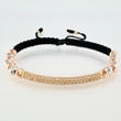 Pulsera Negra Herraje Cilindro 4.92gr / 5mm-3mm Tres Oros 18K *