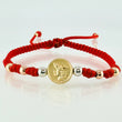 Red Bracelet Charm Saint Michael Archangel 1.22gr / 4mm-3mm Three-tone Gold 18K *