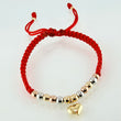 Pulsera Roja Dije Corazon 1.43gr / 4mm-3mm Tres Oros 18K *