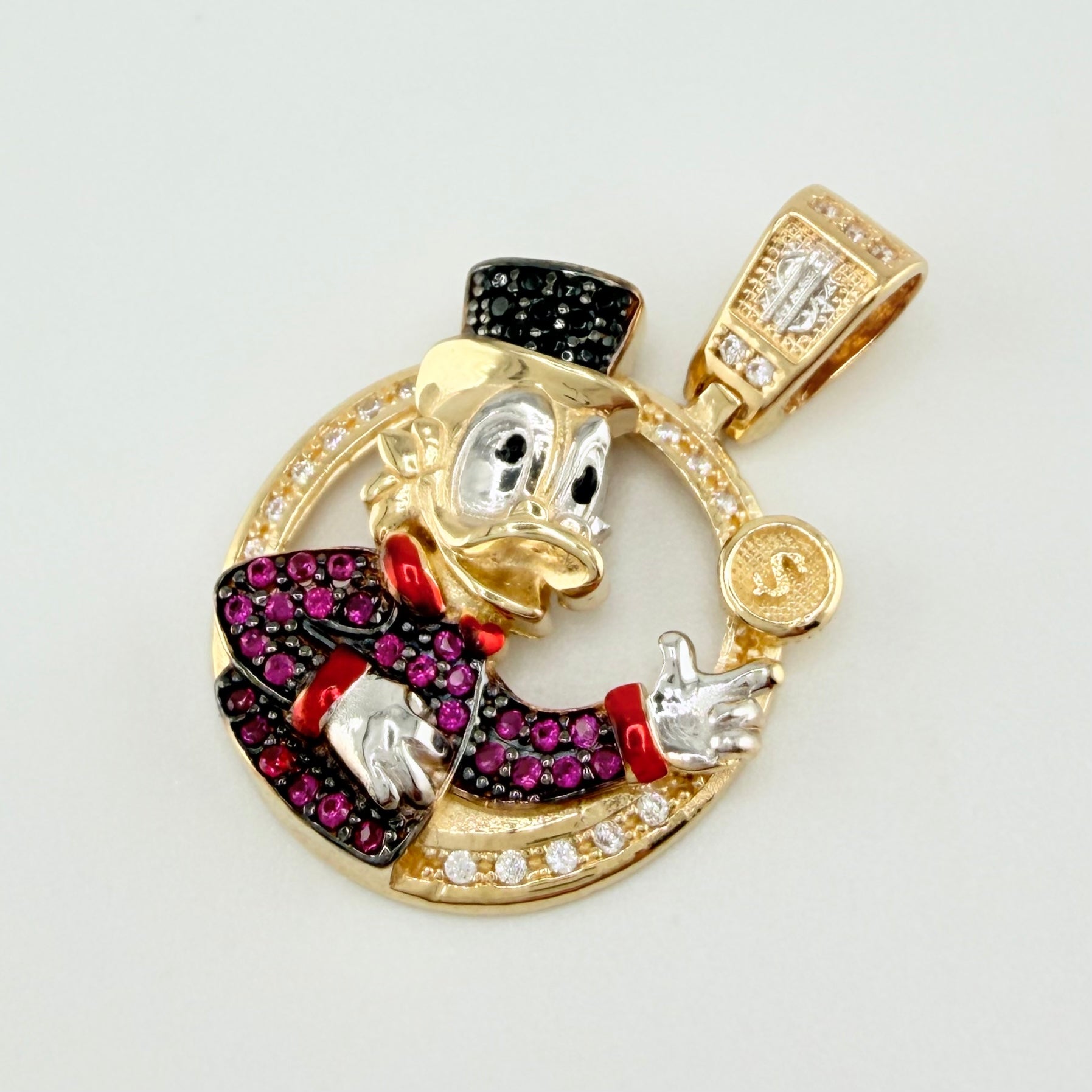 Dije Pato Inspirado 4.75gr / 1 in / Dos Oros Amarillo Blanco 18K *