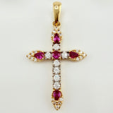 Dije Cruz Tupida 2.1gr / 1 1/4 in / Oro Amarillo 18K *