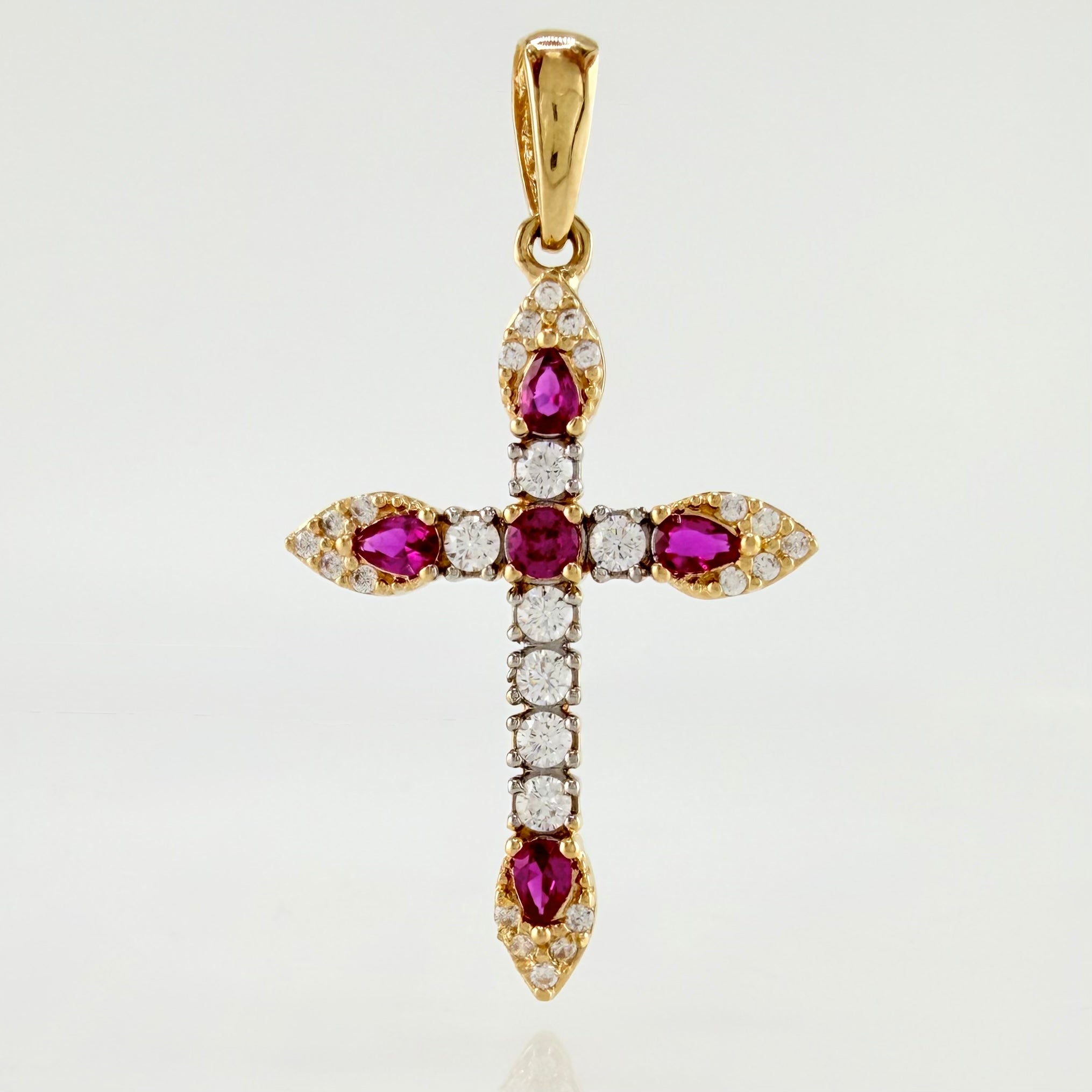 Dije Cruz Tupida 2.1gr / 1 1/4 in / Oro Amarillo 18K *